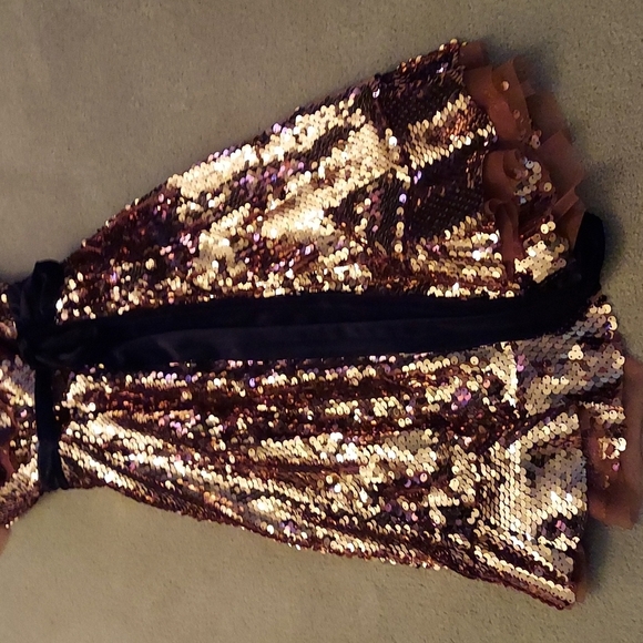 Free People NEW Tribeca Gold Sequin Mini Party Dress Size 2 - Picture 2 of 12